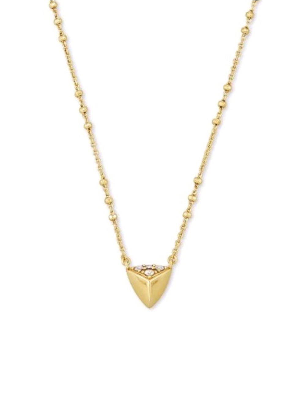 NWT! Kendra Scott Perry Short Pendant Necklace - Gold with Crystal Accents
